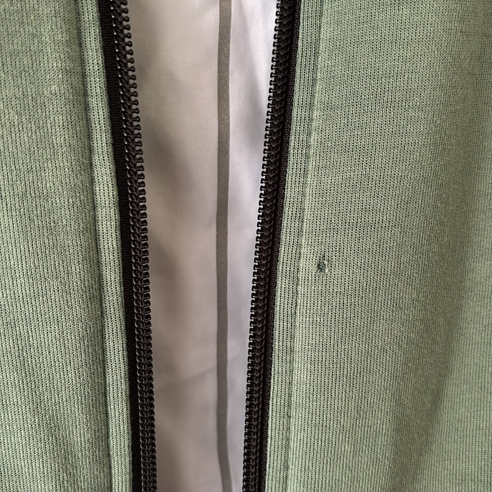 Adidas Sage Green and White reversible athletic jacket medium - Picture 4 of 6